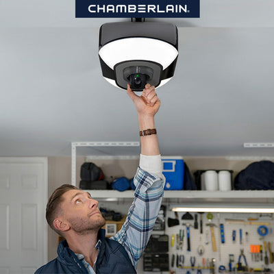 Chamberlain B6753TC 1- 1/4HP LED Video Smart Garage Door Opener with Camera & Battery backup